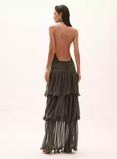 Vestido Longo Com Babados Cléa Oasis Resortwear na internet