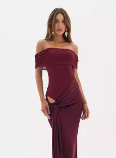 Vestido Longo Amplo Ombro A Ombro Bianca Oasis Resortwear - The Blend Shop