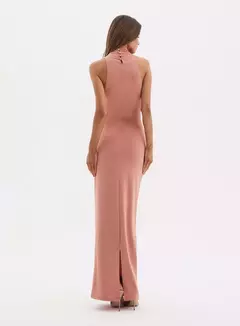 Vestido Longo Ajustado Gola Alta Janine Oasis Resortwear - loja online