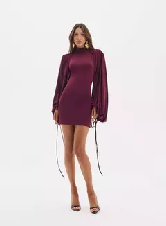 Vestido Curto Ajustado Com Mangas Bufantes Nina Oasis Resortwear - comprar online