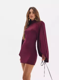 Imagem do Vestido Curto Ajustado Com Mangas Bufantes Nina Oasis Resortwear