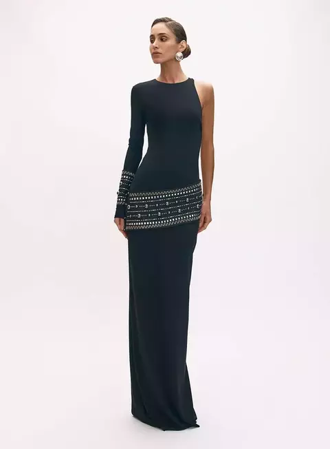 Vestido Longo One Shoulder Aplicacao Sidney Oasis Resortwear - comprar online