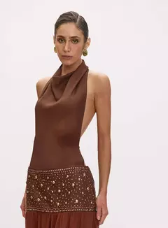 Vestido Longo Assimétrico Aplicação Carrie Oasis Resortwear na internet
