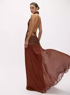Vestido Longo Assimétrico Aplicação Carrie Oasis Resortwear na internet