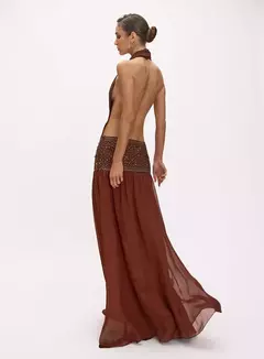 Imagem do Vestido Longo Assimétrico Aplicação Carrie Oasis Resortwear