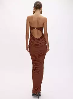 Imagem do Vestido Longo Drapeado Sem Alça Mook Oasis Resortwear