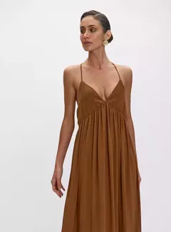 Vestido Longo Amplo Com Capa Sarah Oasis Resortwear