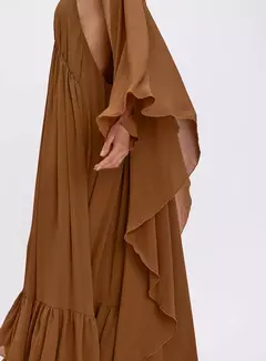 Imagem do Vestido Longo Amplo Com Capa Sarah Oasis Resortwear