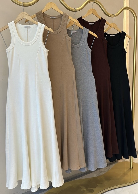 Vestido Midi Ribana Rodado