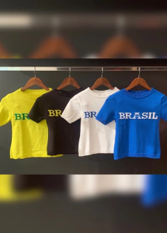 Blusa Camiseta Tricot Copa do mundo 22 Estrela Brasil