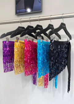 Lenço Franjas Paetê Dourado na internet