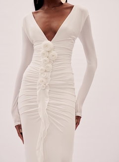 Imagem do Vestido Longo Flores Manga Longa Olivia Oasis