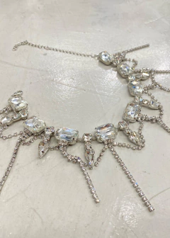 Colar Choker Gargantilha Pedraria Strass Victoria