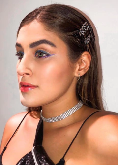 Colar Choker Gargantilha Brilho Strass