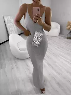 Vestido Longo Tricot Lurex Sandy Verão
