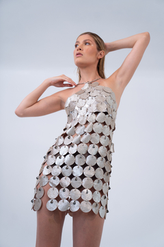 Vestido Curto Couro Legitimo Frente Unica Rustic Saporski - The Blend Shop