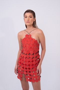 Vestido Curto Couro Legitimo Frente Unica Rustic Saporski - The Blend Shop