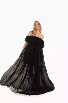Vestido Longo Babados Celina Louisa