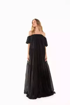 Vestido Longo Babados Celina Louisa - The Blend Shop