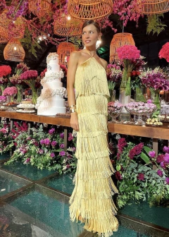 Vestido Longo Tricot Classic Franjas Blforyou - The Blend Shop