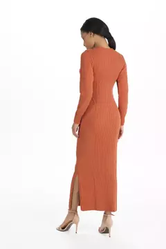 Vestido Longo Tricot Manga Longa Evase Antonela - comprar online