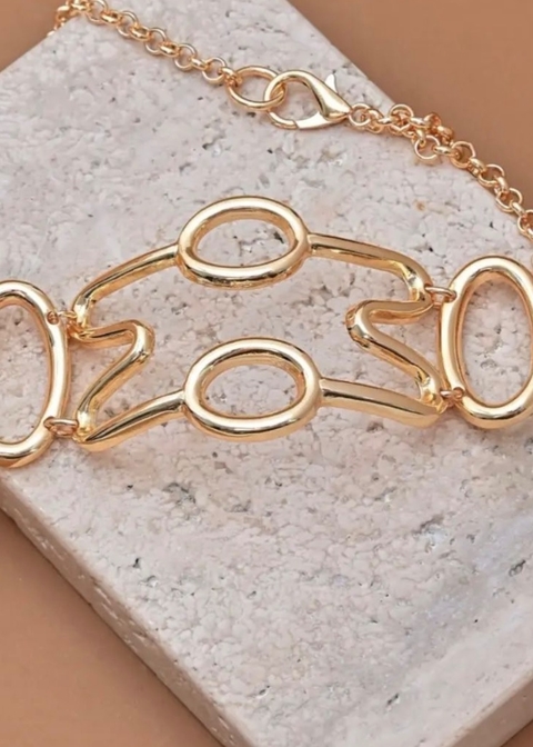 Colar Choker Gargantilha struktura Dourada Silvia blogueira 