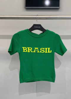 Blusa Camiseta Tricot Copa do mundo 22 Estrela Brasil