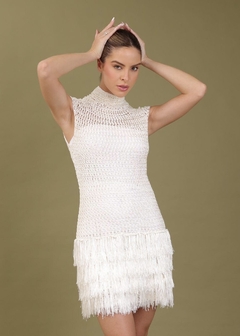 Vestido Curto Croche Perola Aghata Orfano - comprar online