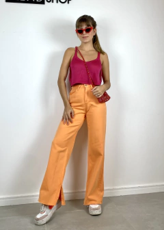Calça Jeans Wide Leg Flávia Laranja - loja online
