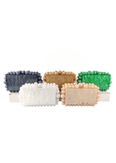Bolsa Clutch Festa Retangular Acrilico Esferas