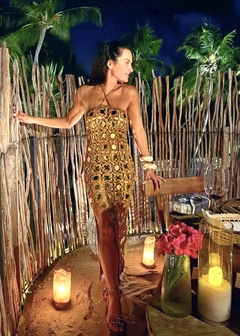 Vestido Midi Croche com Espelhos Scint - comprar online