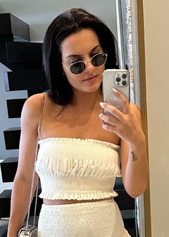 Blusa Cropped Tomara que Caia Lastex Ursula