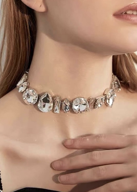 Colar Choker Gargantilha Pedras - comprar online