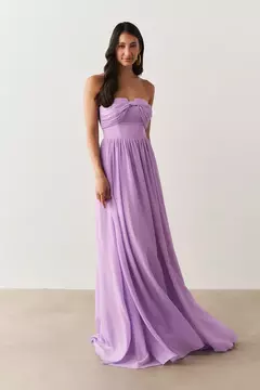 Vestido Longo Tomara que Caia detalhe Laço