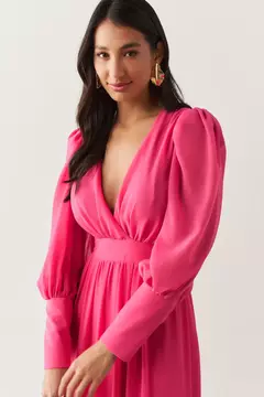 Vestido Longo Manga Bufante Belize na internet