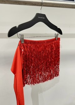 Lenço Franjas Paetê Vermelho