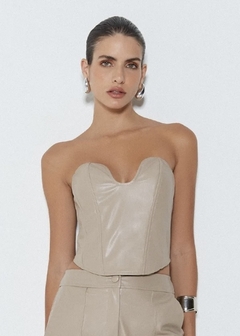 Blusa Cropped Tomara que Caia Corselet PU Zen na internet