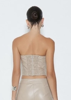 Blusa Cropped Tomara que Caia Corselet PU Zen - The Blend Shop