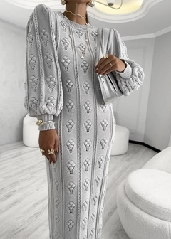 Vestido Midi Tricot Relevo Paris na internet