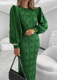 Vestido Midi Tricot Relevo Paris - comprar online