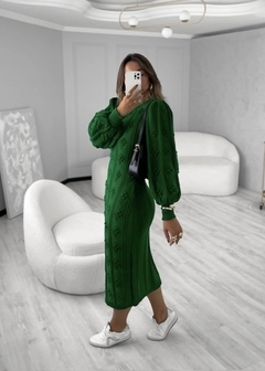 Vestido Midi Tricot Relevo Paris na internet