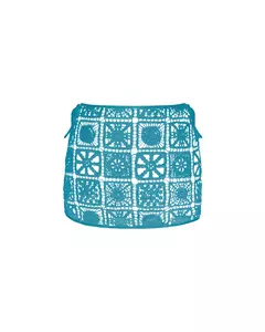 Mini Saia Crochet Viés - Sea Blue Ostra - comprar online