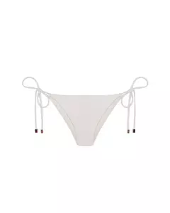 Conjunto Top Franzido Viés Pesponto e Tanga Triang - Off Textura Ostra - The Blend Shop