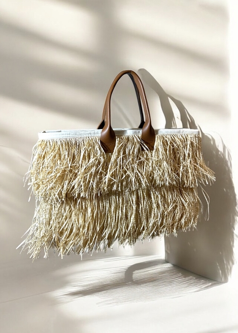 Bolsa Palha Franjas Mini Bela - comprar online