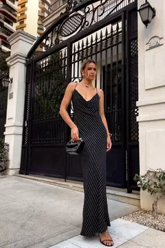 Vestido Longo Listrado Celine Louisa na internet