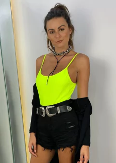 Cinto Couro Preto Boho Duas Fivelas Prata rock in rio