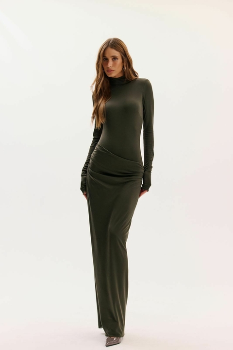 Vestido Longo Gola Alta Michely Oasis Resortwear - comprar online
