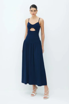 Vestido Midi com Abertura Saia Ampla Zen - loja online