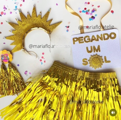 Kit casal SOL (tiara + plaquinha pegando um sol )
