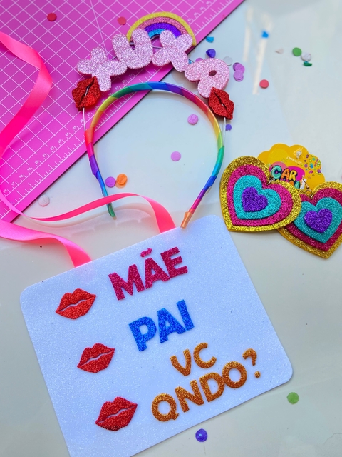 Kit BJO VC QUANDO? (tiara + plaquinha)